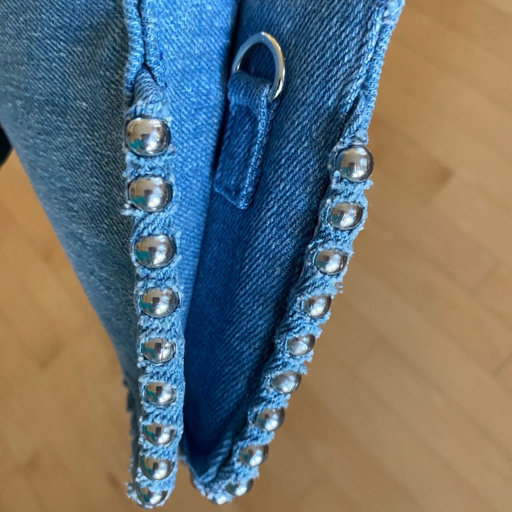 Forever 21 Denim Clutch with Silver Studded Accents - Picture 9 of 9
